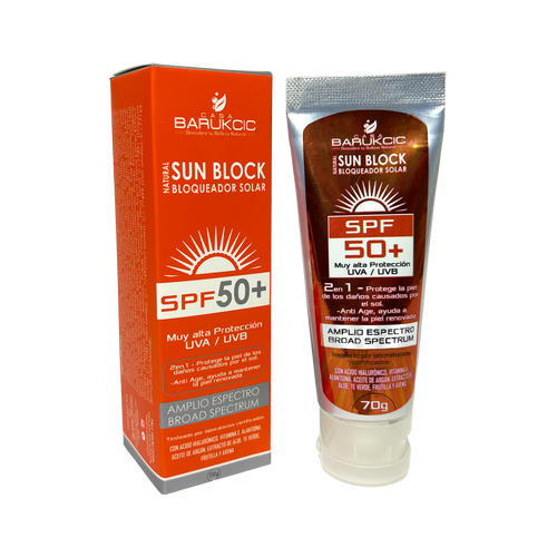 NATURAL SUN BLOCK SPF 50+ 70G (BLOQUEADOR SOLAR) PIEL SECA, CLASICO