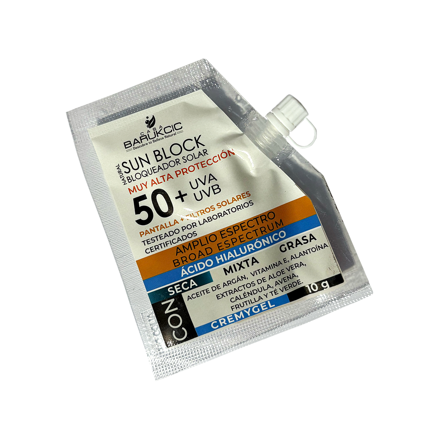 NATURAL SUN BLOCK SPF 50+ 70G (BLOQUEADOR SOLAR) PIEL SECA CON COLOR