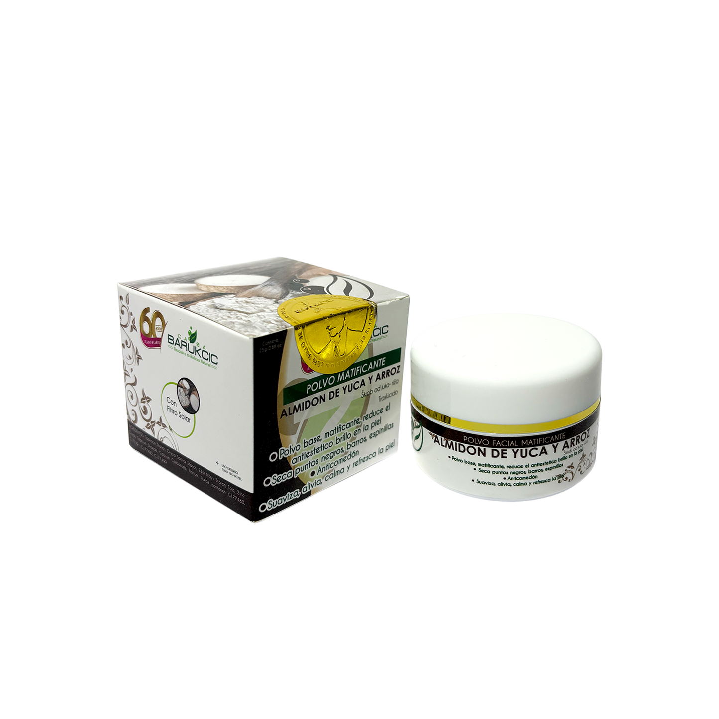 POLVO FACIAL MATIFICANTE DE YUCA Y ARROZ
