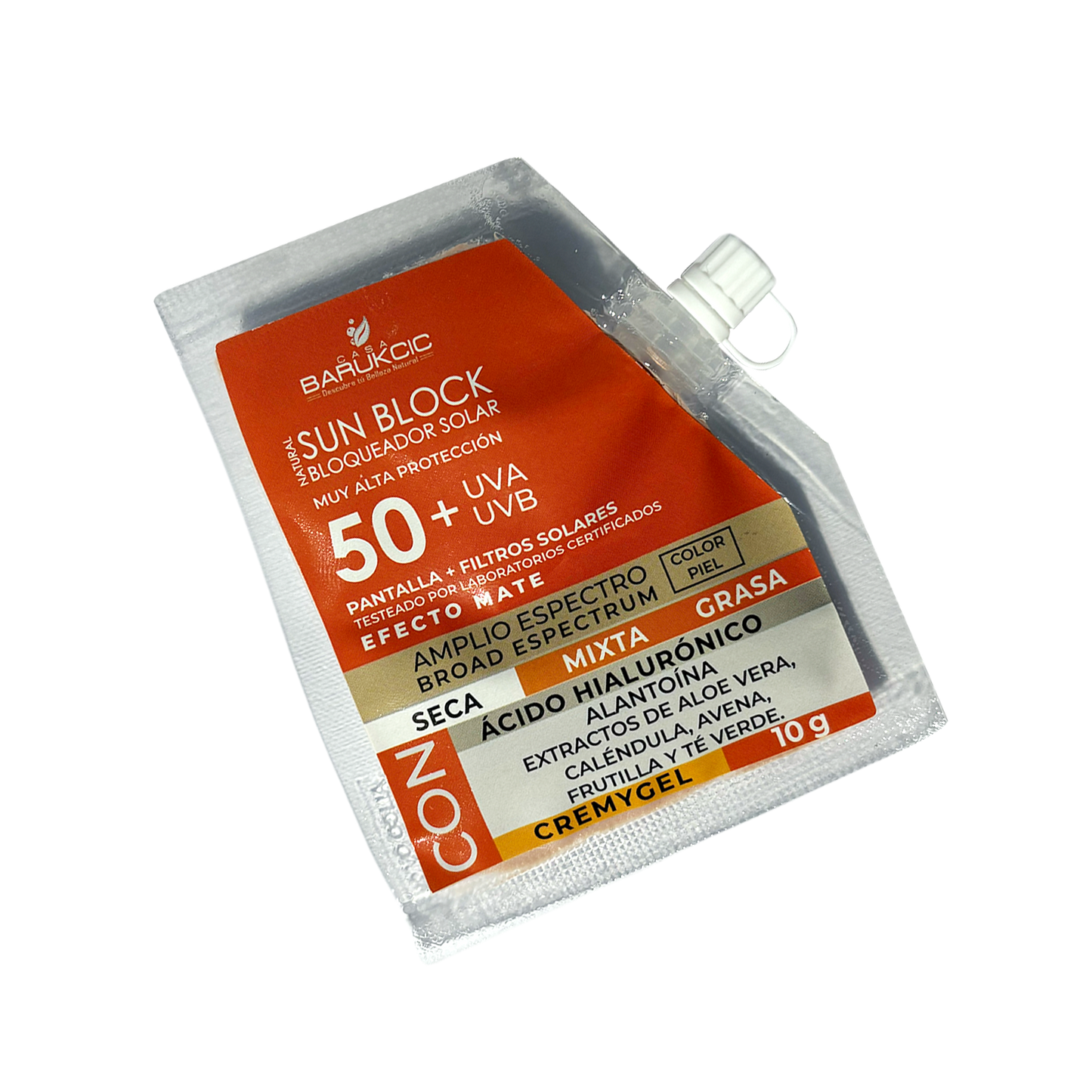 NATURAL SUN BLOCK SPF 50+ 70G (BLOQUEADOR SOLAR) PIEL MIXTA A GRASA CON COLOR