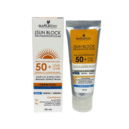 NATURAL SUN BLOCK SPF 50+ 70G (BLOQUEADOR SOLAR) PIEL SECA CON COLOR