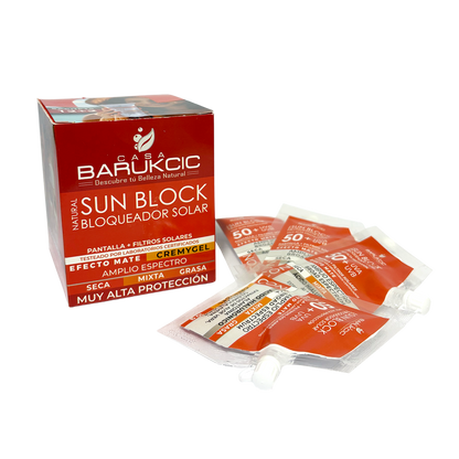 NATURAL SUN BLOCK SPF 50+ 70G (BLOQUEADOR SOLAR) PIEL MIXTA A GRASA  EFECTO MATE