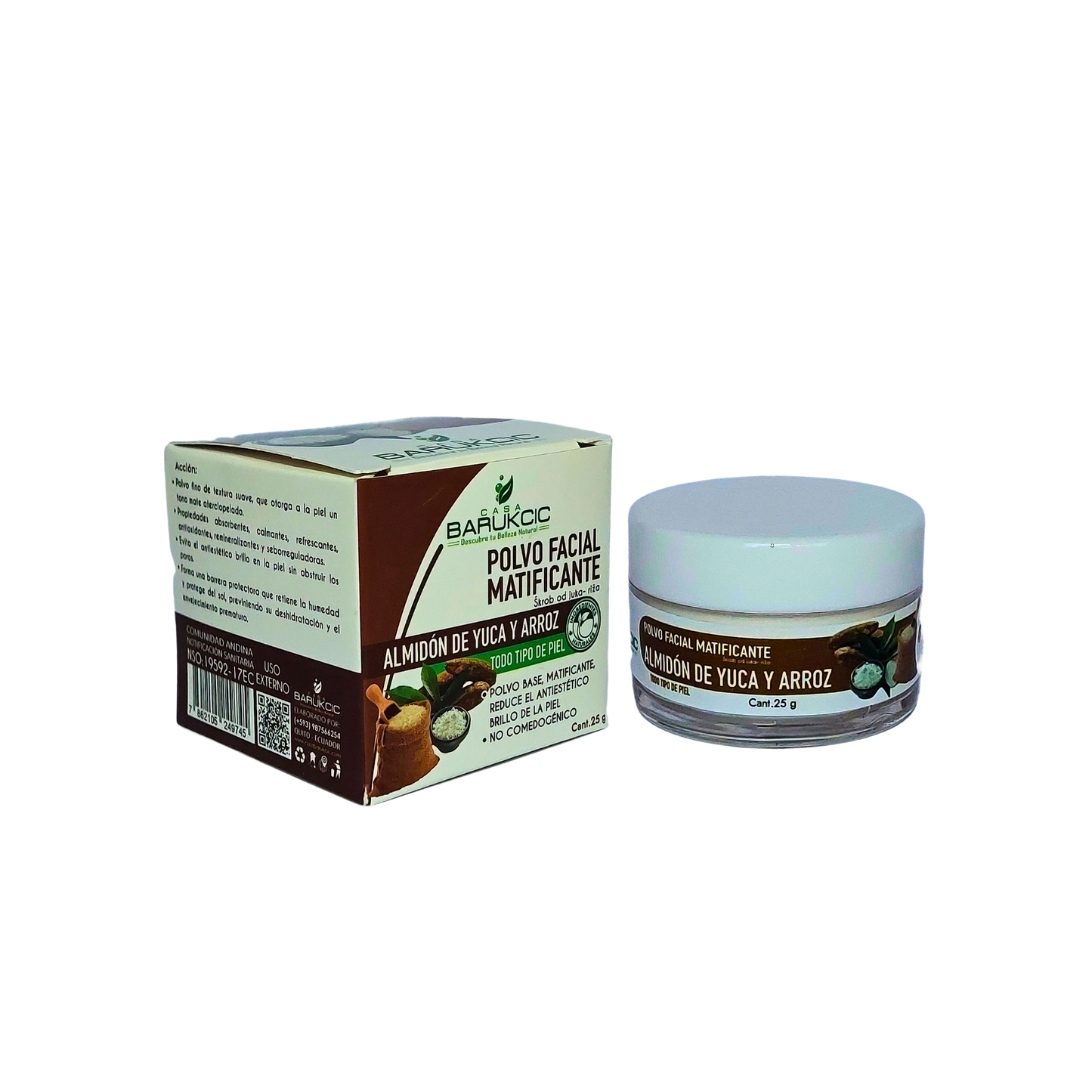 POLVO FACIAL MATIFICANTE DE YUCA Y ARROZ