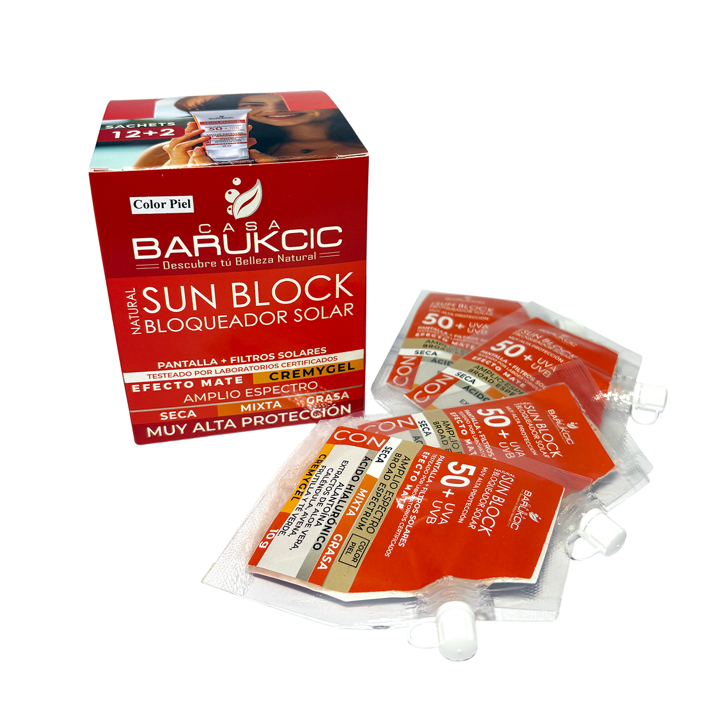 NATURAL SUN BLOCK SPF 50+ 70G (BLOQUEADOR SOLAR) PIEL MIXTA A GRASA CON COLOR